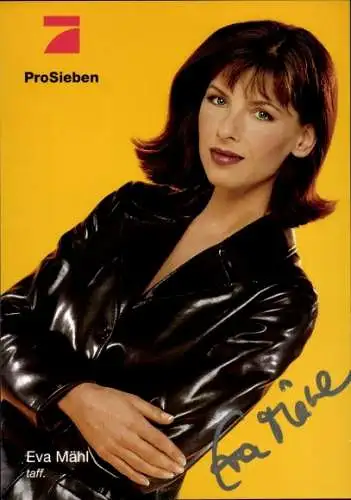 Ak Moderatorin Eva Mähl, Portrait, Taff, Autogramm