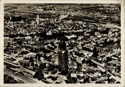 Ak Kitzingen in Mainfranken Bayern, vom Flugzeug aus