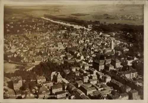 Ak Schweinfurt in Unterfranken Bayern, Fliegeraufnahme