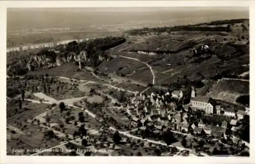 Ak Istein Efringen Kirchen am Rhein, Isteiner Klotz, Fliegeraufnahme