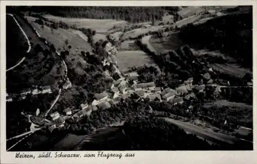 Ak Weizen Stühlingen im Schwarzwald, Fliegeraufnahme