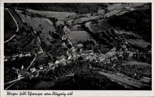 Ak Weizen Stühlingen im Schwarzwald, Fliegeraufnahme