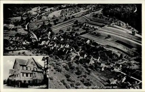 Ak Baiereck Uhingen Baden Württemberg, Fliegeraufnahme, Gasthaus und Bäckerei von R. Krapf