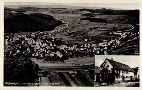 Ak Würtingen St. Johann Schwäbische Alb Württemberg, Fliegeraufnahme, Gasth. z. Hirsch