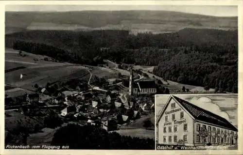 Ak Rickenbach im Hotzenwald, Fliegeraufnahme, Gasthof und Weinhandlung zum Engel