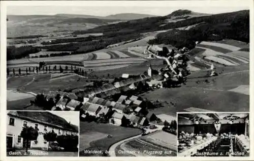 Ak Waldeck Kemnath in der Oberpfalz, Luftaufnahme, Gasthaus z. Hirschen, Gasträume