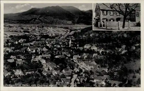 Ak Zunsweier Offenburg in Baden Schwarzwald, Fliegeraufnahme, Gasth. z. Laube