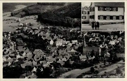 Ak Sulz Lahr im Schwarzwald, Fliegeraufnahme, Gasth. zur Sonne