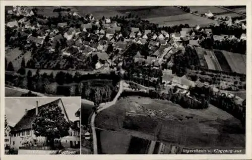 Ak Ingersheim am Neckar, Fliegeraufnahme, Gasthaus zum Fuchsen