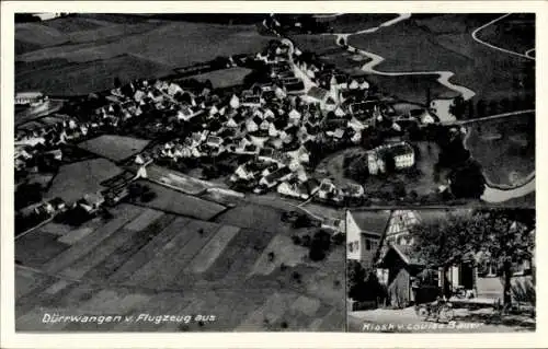 Ak Dürrwangen Balingen in Württemberg, Fliegeraufnahme, Kiosk v. Louise Bauer