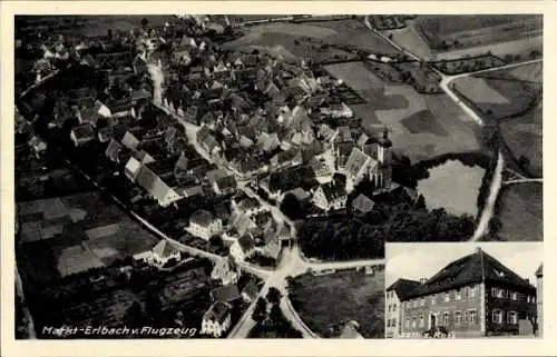 Ak Markt Erlbach in Mittelfranken, Fliegeraufnahme, Gasthaus zum Ross