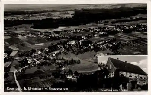 Ak Rosenberg bei Ellwangen Württemberg, Fliegeraufnahme, Gasthaus zum Frieden