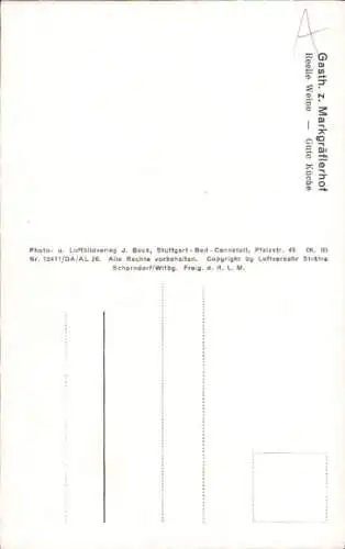 Ak Efringen Kirchen am Oberrhein, Fliegeraufnahme, Gasth. z. Markgräflerhof