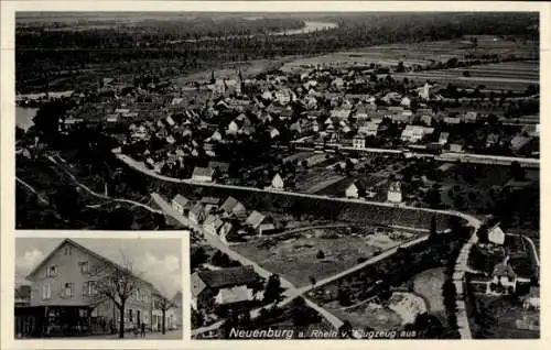 Ak Neuenburg am Rhein Baden, Fliegeraufnahme, Gasth. z. Salm