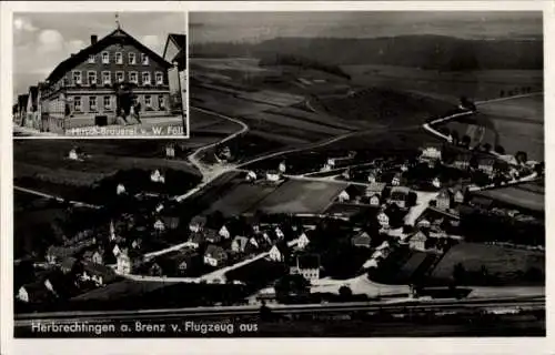 Ak Herbrechtingen in Württemberg, Fliegeraufnahme, Hirsch-Brauerei v. W. Föll