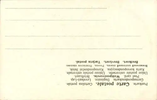 Litho Fröhliche Pfingsten, Zwerg, Elfe im Wald