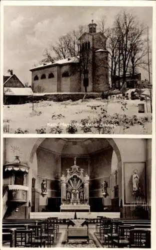 Ak Zahlbach Mainz am Rhein, Katholische Pfarrkirche, Winter, Innenansicht