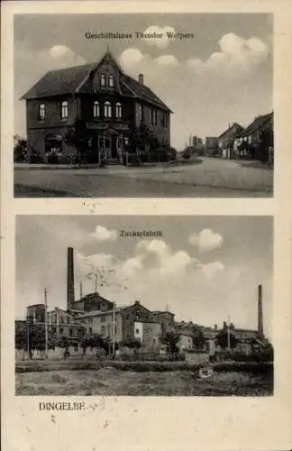 Ak Dingelbe Schellerten in Niedersachsen, Zuckerfabrik, Geschäftshaus Theodor Wolpers