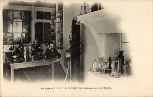 Ak Paris XIII., Manufacture des Gobelins, Laboratoire de Chimie