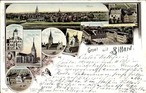 Litho Sittard Limburg Niederlande, Stadhuis, Kerk