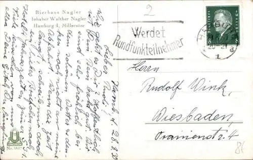 Ak Hamburg, Bierhaus Nagler