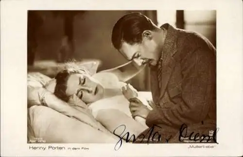 Ak Schauspielerin Henny Porten, Schauspieler Gustav Diessl, Film Mutterliebe, Autogramm