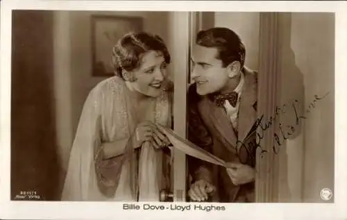 Ak Schauspielerin Billie Dove, Schauspieler Lloyd Hughes, Autogramm B. D.