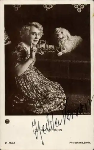 Ak Schauspielerin Hedda Vernon, Portrait, Autogramm