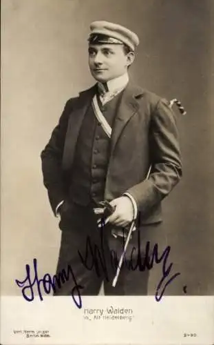 Ak Schauspieler Harry Walden, als Student in Alt Heidelberg, Portrait, Autogramm