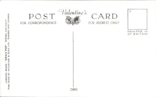 Künstler Ak Wood, Lawson, Affe, Hahn, Huhn, Küken, Orang Utan