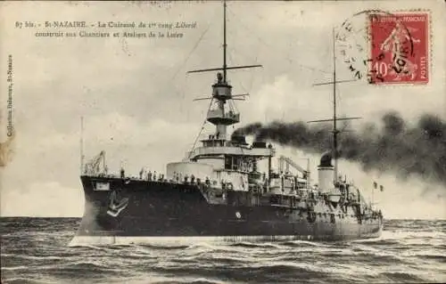 Ak St. Nazaire, Französisches Kriegsschiff, Cuirassé Liberté