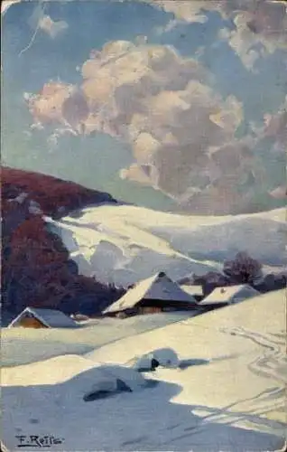 Künstler Ak Reiss, Fritz, Winter im Schwarzwald