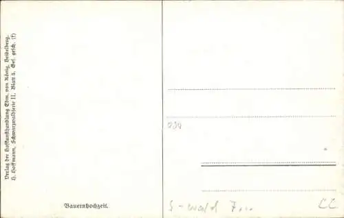 Künstler Ak Hoffmann, H., Bauernhochzeit, Schwarzwälder Tracht, Musikanten