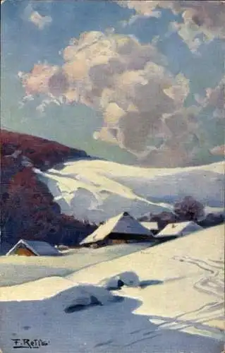 Künstler Ak Reiss, Fritz, Winter im Schwarzwald