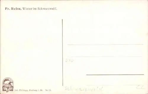 Künstler Ak Reiss, Fritz, Winter im Schwarzwald