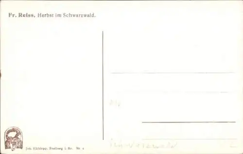 Künstler Ak Reiss, Fritz, Herbst im Schwarzwald, Schwarzwaldhaus