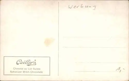 Ak Reklame, Chocolat Cailler, Rinder, Gebirge
