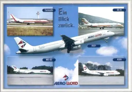 Ak Deutsche Passagierflugzeuge Aero Lloyd, Airbus A 321, Caravelle, DC 9, MD 83, Airbus A320