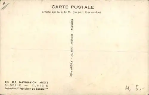 Ak Dampfer President de Cazalet, Compagnie de Navigation Mixte