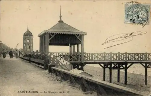 Ak Saint Aubin sur Mer Calvados, Le Kiosque