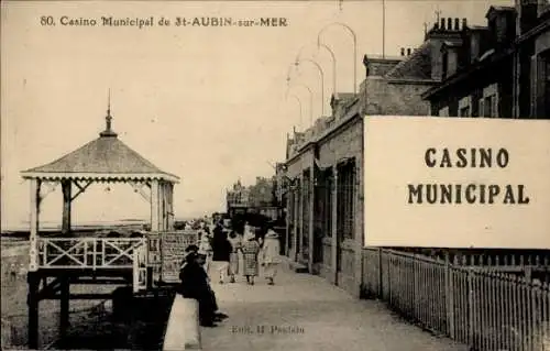 Ak Saint Aubin sur Mer Calvados, Casino Municipal