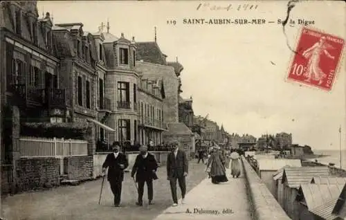 Ak Saint Aubin sur Mer Calvados, La Digue