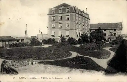 Ak Saint Aubin sur Mer Calvados, L'Hôtel de la Terrasse