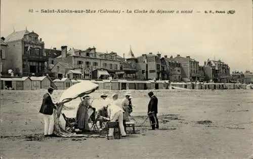 Ak Saint Aubin sur Mer Calvados, La Cloche du déjeuner a sonné