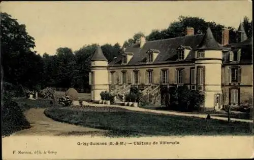 Ak Grisy Suisnes Seine et Marne, Chateau de Villemain