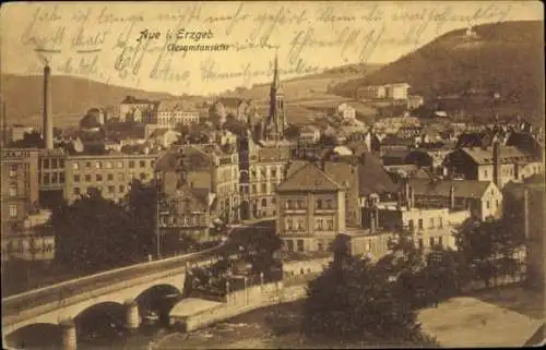 Ak Brünlasberg Aue im Erzgebirge Sachsen, Blick auf Aue im Erzgebirge, Gesamtansicht