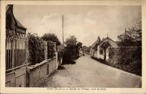 Ak Anet Eure et Loir, Entree du Village, route de Sorel