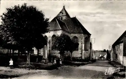 Ak Guainville Eure-et-Loir, Kirche, Rue Principale