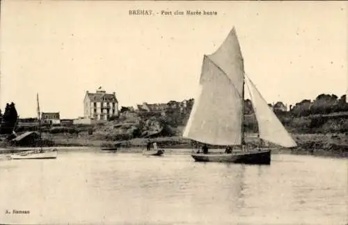 Ak Île de Bréhat Côtes d’Armor, Port clos Maree haute, Segelboot