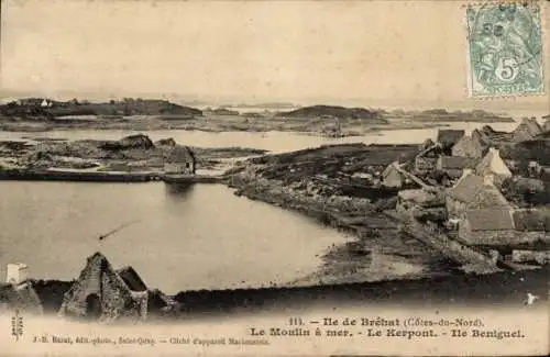 Ak Île de Bréhat Côtes d’Armor, Le Moulin a mer, Le Kerpont, Ile Beniguel